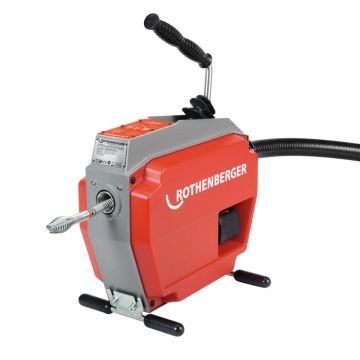 Masina pentru desfundat tevi si canale cu acumulator Rothenberger 1000003346, R 600 VarioClean, 20 -150 mm, 1 x 18 V / 8.0 Ah, valiza ROCASE