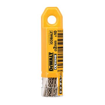 Set 10 burghie pentru metal DeWALT DT4918, tip HSS-E, cobalt, 2.0x24x49 mm