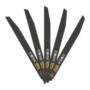Set 5 lame fierastrau sabie Dewalt DT2316L, 305 mm, pentru taiere in mai multe tipuri de materiale