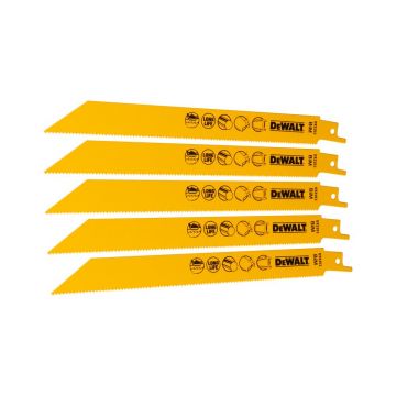 Set 5 panze fierastrau alternativ DeWalt DT2353, pentru taieri in metal, 203 mm