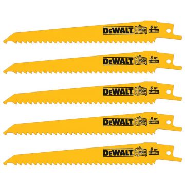 Set 5 panze fierastrau alternativ DeWalt DT2359, pentru taieri in lemn, 152 mm