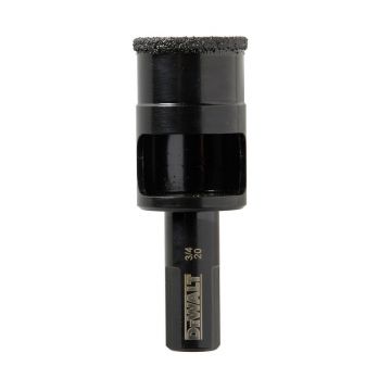 Burghiu diamantat EXTREME DeWALT DT6044, pentru placi ceramice, 20 mm, coada cilindrica