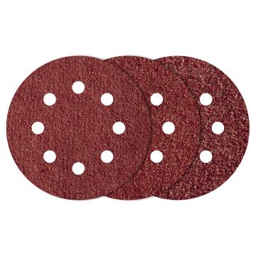 Set 25 foi abrazive Wolfcraft 2259100, prindere velcro, pentru lemn, D 125 mm