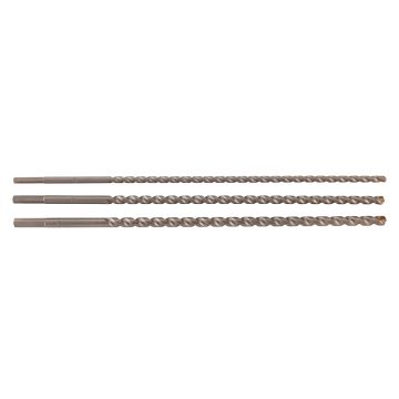 Set 3 burghie vidia (HM) pentru zidarie, Wolfcraft 7917000, tija hexagonala, diametre 8, 10, 12 mm, lungime totala 400 mm