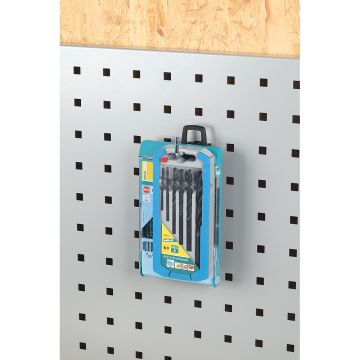Set 5 buc carlige simple pentru peretele cu orificii 50 mm Wolfcraft 6093000