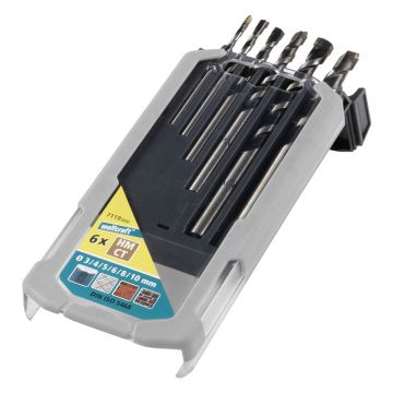 Set 6 burghie vidia (HM) pentru zidarie si piatra Wolfcraft 7788010, diametre 3-10 mm, prindere cilindrica
