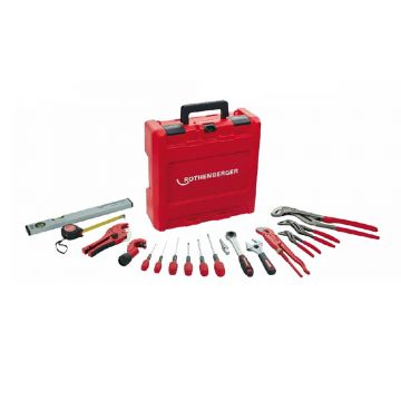 Set Rothenberger 1000001955, trusa clesti, cheie radiatoare, taietor tevi, 18 piese.