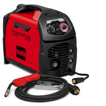 Aparat sudura MIG-MAG/MMA/TIG-LIFT Telwin TECHNOMIG180DUALSYNERGIC_MULTIPROCES, 170 A, 0.6-0.8 mm, cu accesorii