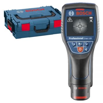 Bosch  D-tect 120 - Detector de metale cu 1 acumulator Li-Ion 10.8 V 1.5 Ah 120 mm +/-10 mm/m valiza speciala