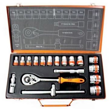 Gadget  330576 - Set capete chei tubulare 8-32  mm patrat 1/2 inch 18 bucati