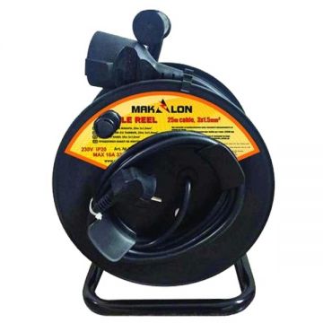 Makalon  700772 - Derulator cablu electric 25 m 1 priza cu maner