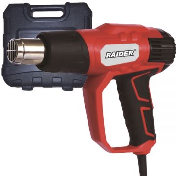 Raider  RD-HG22 - Suflanta cu aer cald 2000 W 550 grade C 500 l/min valiza plastic accesorii
