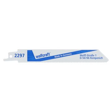 Set 2 panze fierastrau sabie Wolfcraft 2297000, pentru table, neferoase, Inox, 150 mm