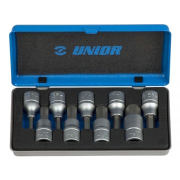 Unior  192/14 - Set capete chei tubulare 5-17  mm patrat 1/2 inch 9 bucati