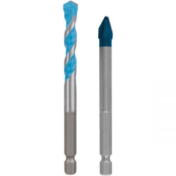Bosch  EXPERT HEX-9 Hard Ceramic + HEX-9 Multi Construction - Set burghie mixte  8  mm tija hexagonala 2 bucati
