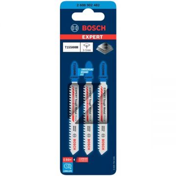 Bosch  EXPERT Tough Metal thick T155HHM - Set panze fierastrau pendular tija cu un prag de prindere (T) 92 mm inox taiere dreapta fina 3 bucati