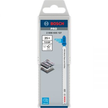 Bosch  PRO Metal Pipes and Profiles T 321 BF - Set panze fierastrau pendular tija cu un prag de prindere (T) 132 mm metal taiere dreapta fina 25 bucati
