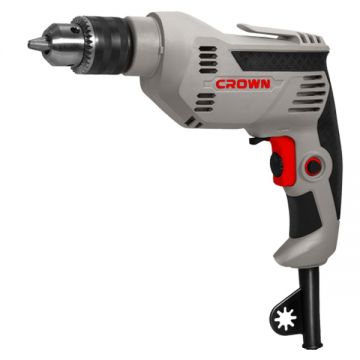 Crown  CT10143-13C - Masina de gaurit fara percutie 550 W mandrina rapida 13 mm 1 treapta viteza turatie reglabila