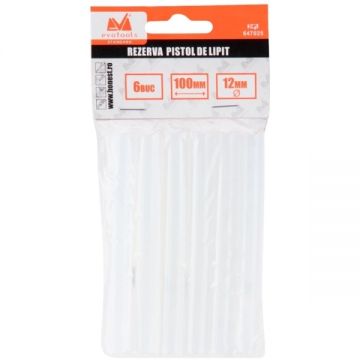 Evotools  647025 - Baghete silicon transparente 12x100 mm 6 bucati 647022