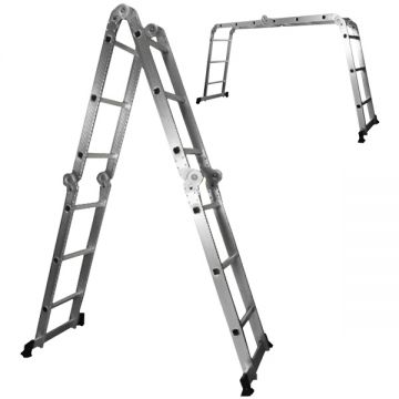 Evotools  647651 - Scara constructii articulata 1-3.5 m 150  kg 12+2  trepte tronson