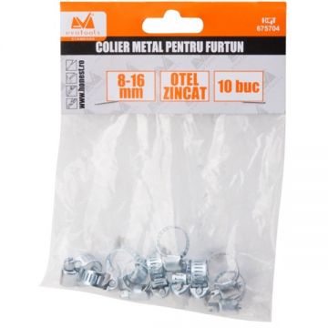 Evotools  675704 - Colier din otel zincat 8  mm 16  mm 10 bucati