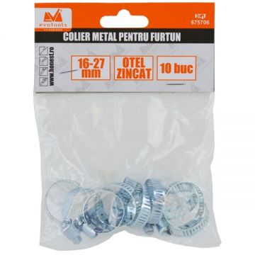 Evotools  675706 - Colier din otel zincat 16  mm 27  mm 10 bucati