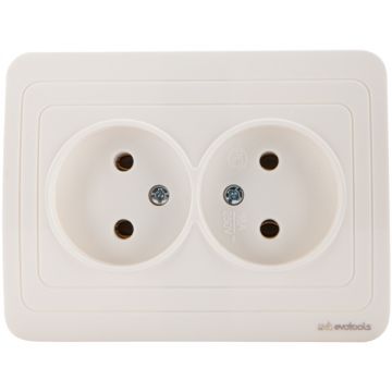 Evotools  678518 - Priza dubla 230 V sub tencuiala