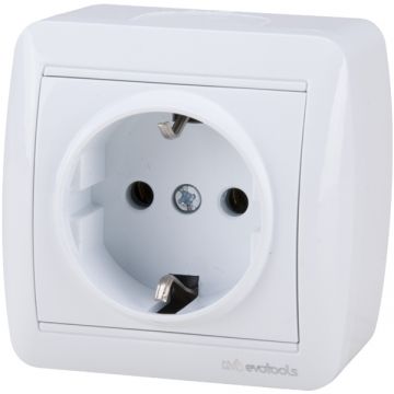 Evotools  678529 - Priza simpla 230 V pe tencuiala impamantare