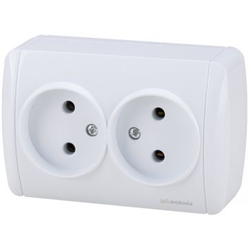 Evotools  678530 - Priza dubla 230 V pe tencuiala