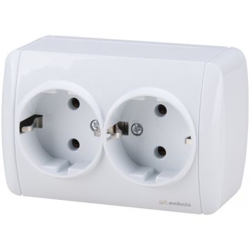 Evotools  678531 - Priza dubla 230 V pe tencuiala impamantare