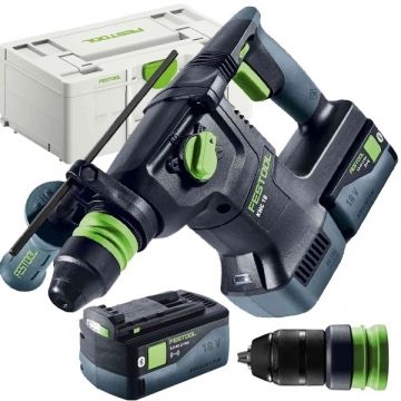 Festool  KHC 18 50 EBI-Plus - RESIGILAT - Rotopercutor SDS-Plus cu 2 acumulatori Li-Ion 18 V 5 Ah 2.6 J mandrina interschimbabila valiza speciala accesorii