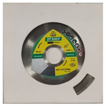 Klingspor  DT 300 F - Disc diamantat de taiere continuu 115x22.2x1.6 mm taiere uscata