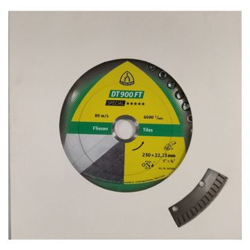 Klingspor  DT 900 FT - Disc diamantat de taiere continuu 230x22.2x2 mm taiere uscata