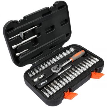 Sthor  58640 - Set capete chei tubulare 3.5-14  mm patrat 1/4 inch 38 bucati