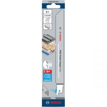 Bosch  PRO Pallet Repair fast S1022HFR - Set panze fierastrau sabie bimetal 200 mm 10 dinti/inch dantura standard 5 bucati