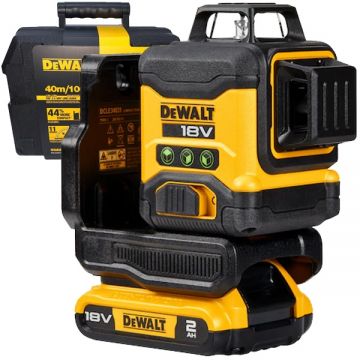 Dewalt  DCLE34031D1 - Nivela laser cu linii 40 m +/-0.3 mm/m 3 linii laser fascicul verde proiectie 360 grade suport perete valiza plastic