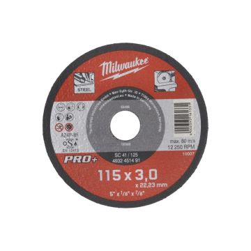 MILWAUKEE Disc de tăiat pentru metal 115 x 3,0 x 22,2 mm drept SC41 PRO+