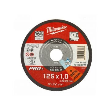 MILWAUKEE Disc de tăiat pentru metal 125 x 1,0 x 22,2 mm inox drept SC41 PRO+