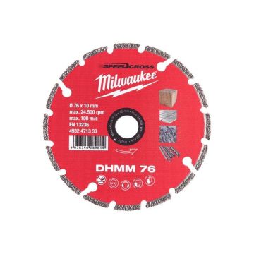 MILWAUKEE Disc diamantat de tăiere 76 x 1,2 x 2,2 x 10 mm segmentat DHMM