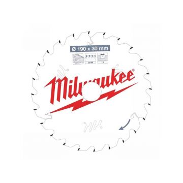 MILWAUKEE Lamă de ferăstrău pentru lemn 190 x 30 x 1,6 mm / 24T