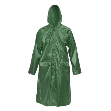Pelerina cu gluga impermeabila L din poliester cu membrana PVC fante de aerisire, 2 buzunare si fermoar verde, Cod: BK77402, Breckner Germany