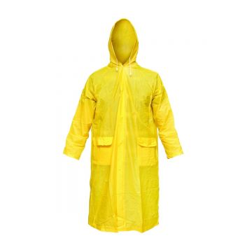 Pelerina cu gluga impermeabila L din PVC, 2 buzunare, inchidere cu capse, galben, Cod: BK77421, Breckner Germany