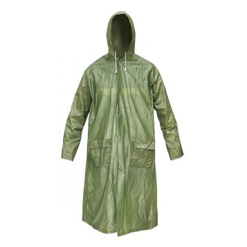Pelerina cu gluga impermeabila L din PVC, 2 buzunare, inchidere cu capse, verde inchis, Cod: BK77426, Breckner Germany