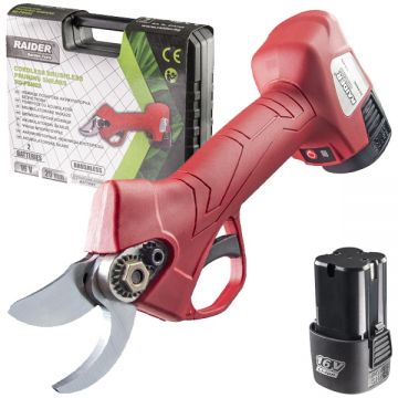 Raider  RD-PSH02 - Foarfeca de gradina pentru crengi cu 2 acumulatori Li-Ion 16 V 2 Ah 25 mm