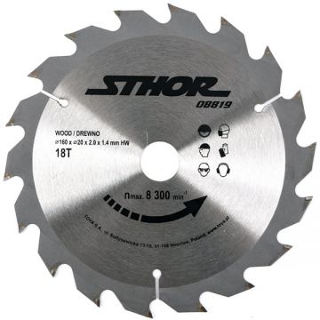 Sthor  08819 - Panza fierastrau circular lemn 160x20x2 mm 18 dinti