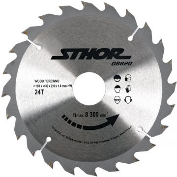 Sthor  08820 - Panza fierastrau circular lemn 160x30x2 mm 24 dinti