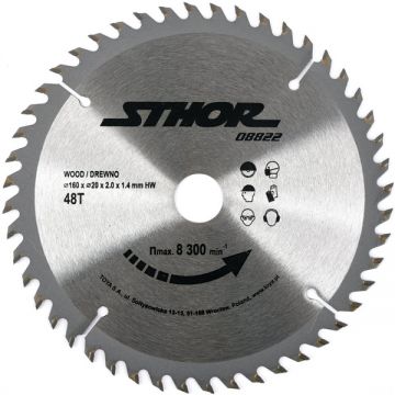 Sthor  08822 - Panza fierastrau circular lemn 160x20x2 mm 48 dinti