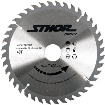 Sthor  08827 - Panza fierastrau circular lemn 184x30x2.2 mm 40 dinti