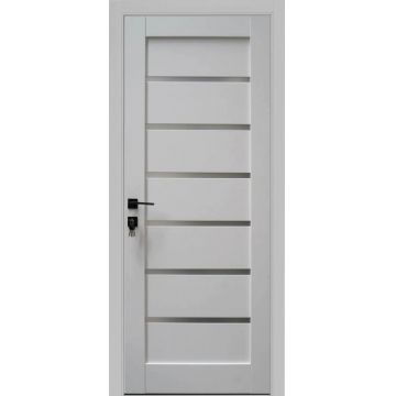 Usa interior, Aurora Shine White, JYA 006, lemn & mdf, 70x200cm, alb mat, reversibila, KDoors