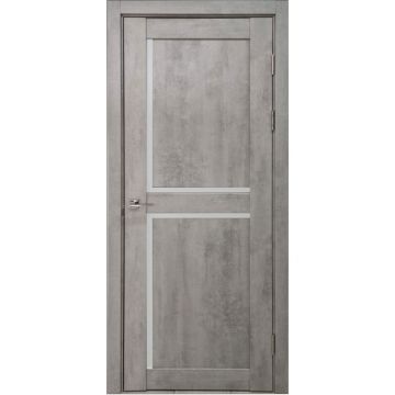 Usa interior, C101G, lemn & mdf, 80x200cm, gri mat, beton deschis, reversibila, Doors
